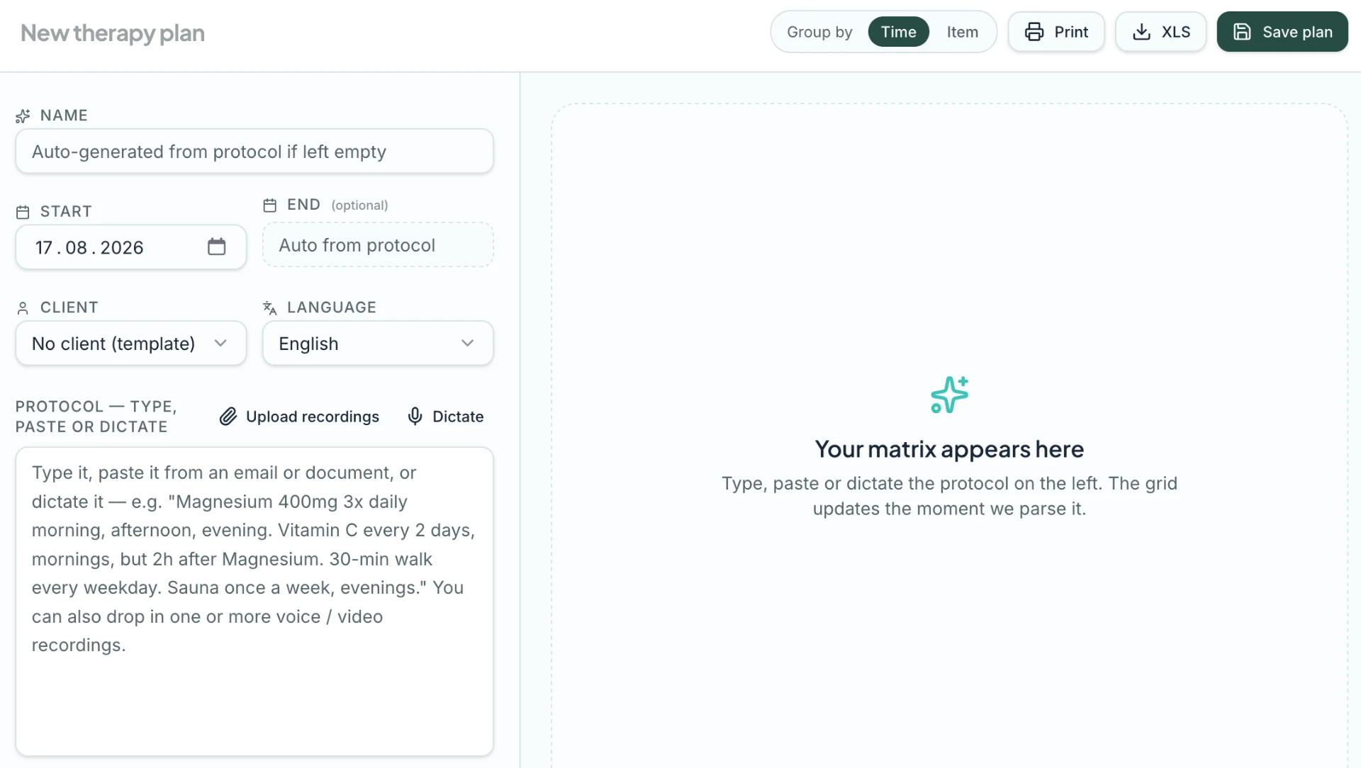 Build a plan: dictate, type or paste