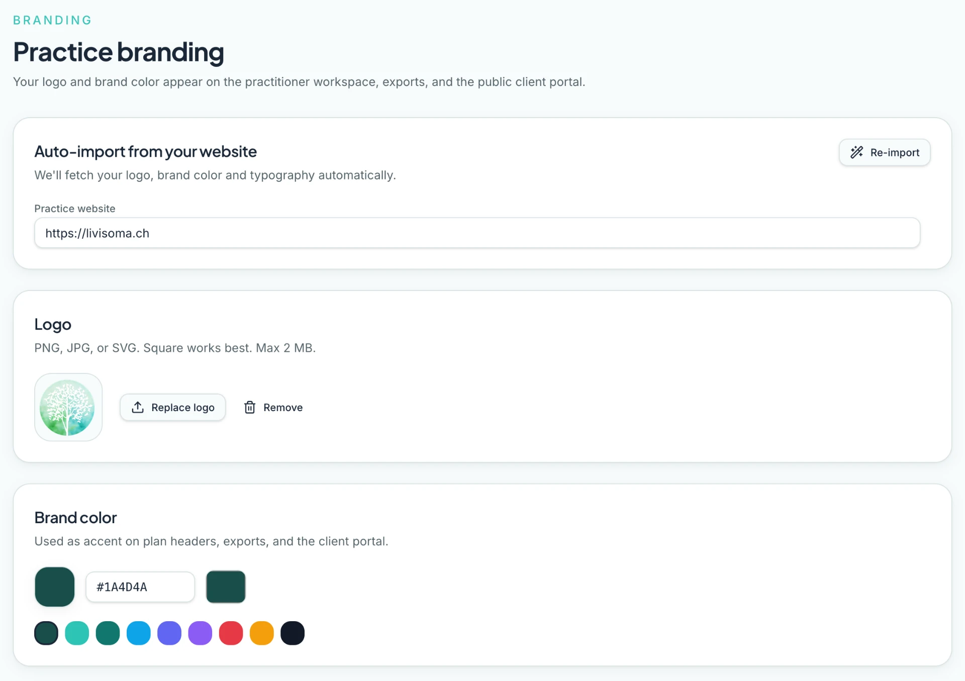 Branding pulled straight from your website